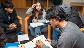 SPU students study in the library